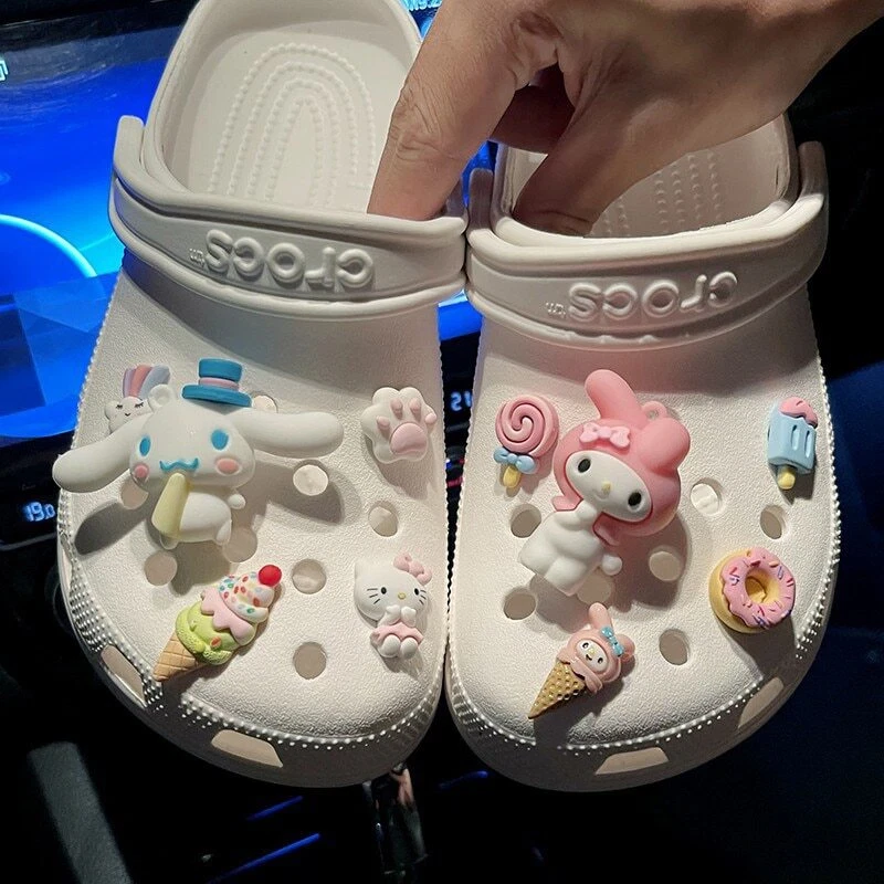 Sanrio Anime Stitch Crocs My Melody Kuromi Cinnamoroll PVC zapato encantos  accesorios Fit Croc sandalias hebilla decoración niños regalos Dengxun  unisex