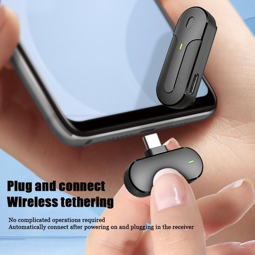 Microphone cravate sans fil avec étui de charge portable pour iPhone 14 et - - Photo 4 sur 5