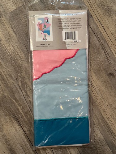 Evergreen Floral Flamingo Appliqué Colorful Gems Flag 28” x 45” NIP 15285 House - Picture 3 of 5