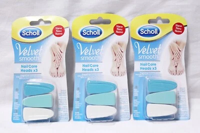 3 sets x 3 Scholl Velvet Smooth Nail Care Heads