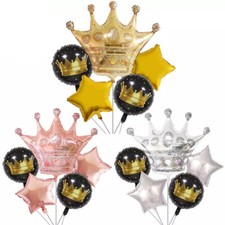 5pcs 60cm 25" Large Gold Crown Foil Balloons Birthday Wedding Party Decoration