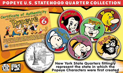 POPEYE & FRIENDS U.S STATE QUARTER COLLECTION *Must See*