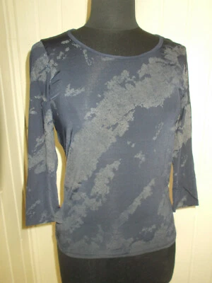 Top t-shirt bleu stretch Marithé + Francois Girbaud 40 petit 42 Made France - Photo 1/4