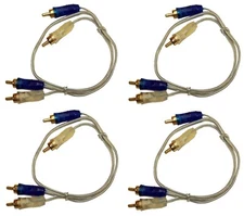 2-Channel 1.5 FT RCA Interconnect Audio Cable Male to Male Spiral Braid (4 Pack)