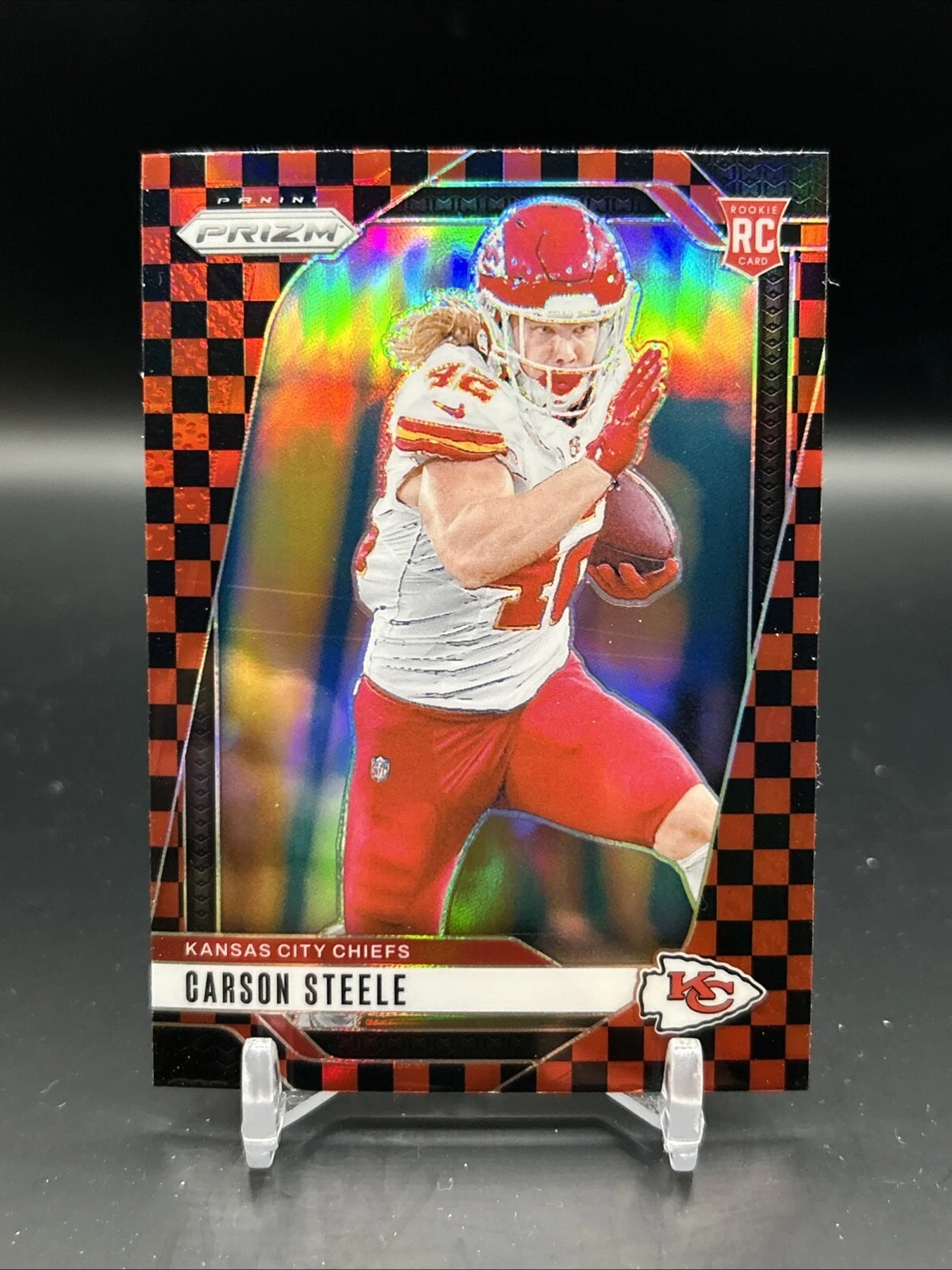 2024 Panini Prizm - Rookies Red & Black Checker Prizm #377 Carson Steele RC SP