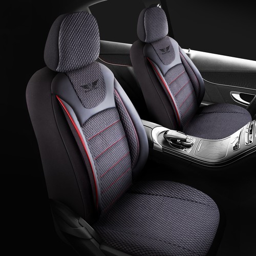 Housses De Siège Avant Tissu Gris/noir Pour Fiat Doblo, Fiorino, Scudo, Ducato, Iveco