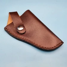 Fixed Blade Knife Sheath Brown Leather Holster Style Skinner Belt Case 4.5" x 4"