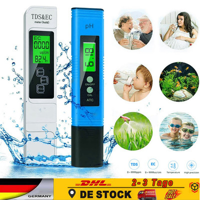 Digital PH & TDS EC Meter, Wasserqualität Tester, Trinkwasser, Leitwertmessgerät