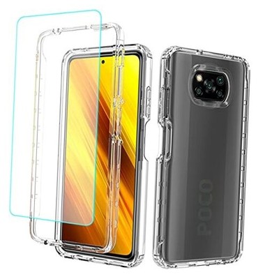 Clear Case Compatible with for Poco X3 NFC/Poco X3 Pro, Case with Tempered 