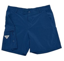 Columbia PFG Mens Fishing Shorts Solid Blue Cargo Outdoor Size 38x8