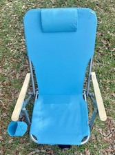 Outdoor Backpack Beach Chair Folding Portable w/Cup Holder and Storage Pockets