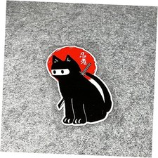 2PCS Cute Ninja Cat Funny Car Styling Vinyl Decals Japanese Local Version Auto