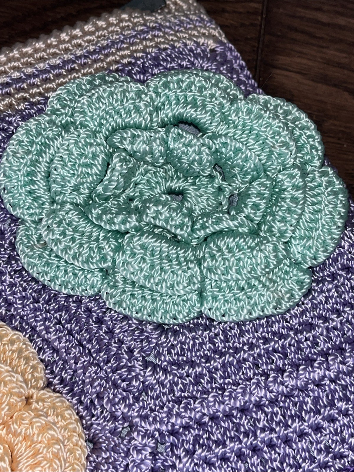 Handmade Crochet Shoulder Bag Patchwork Pastels W… - image 3