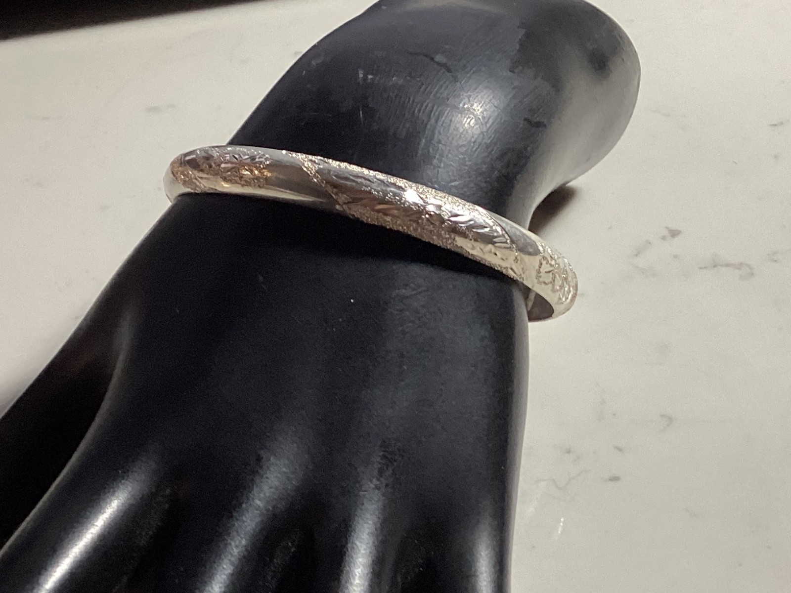 AUTHENTIC SIGNED STERLING SILVER ETCHED UNIQUE BA… - image 4