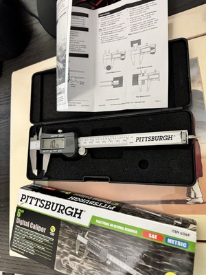 6   Pittsburg Digital Caliper, -extra Battery , 0mm to 150mm  w/ Case& Manual