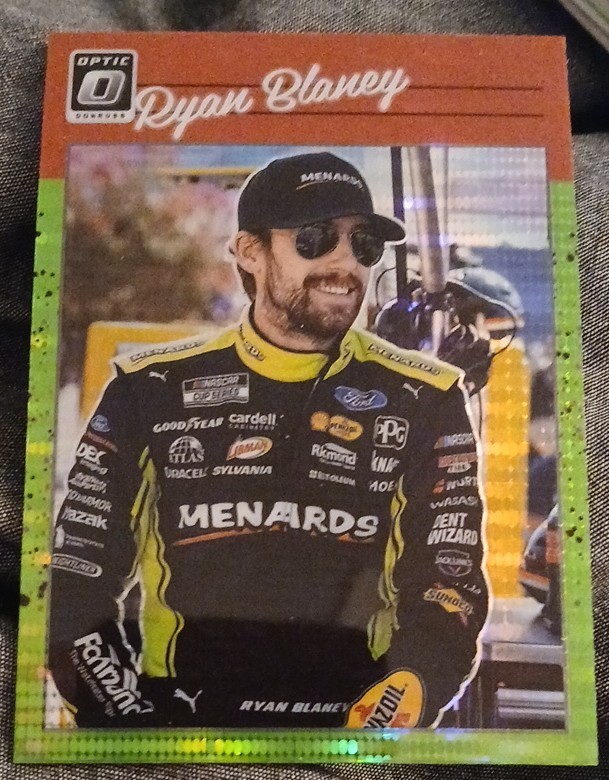 2023 Panini Donruss NASCAR - Optic Retro 1990 Ryan Blaney #72 Lime Green Pulsar
