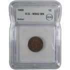 1909 Indian Head Cent MS 62 BN ICG Penny Uncirculated SKU:I22944