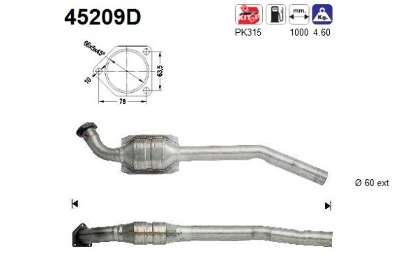 Katalysator FÜR BMW 3 (E46), BMW 3 Touring (E46) - AS 45209D-image