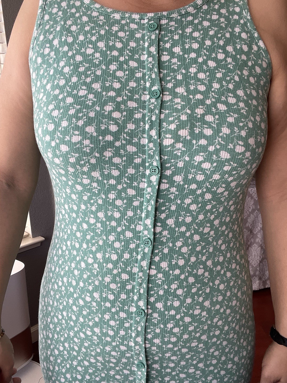 Spring Easter Beach Floral Ribbed Sleeveless Butt… - image 4