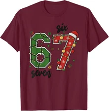 Vintage Six Seven 67 Meme 67 Christmas Holiday Fun Unisex T-Shirt
