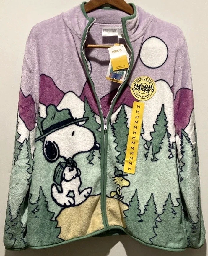 Peanuts Snoopy Women’s Sherpa Full Zip Jacket Scenic Character Coat Medium
Opens in a new window or