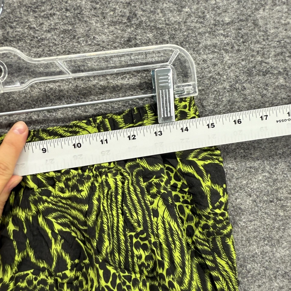 Falda Jean London Mujer S Pequeña Verde Estampado Animal Mini Corta Tiro Medio Rayón Foto 3 de 4