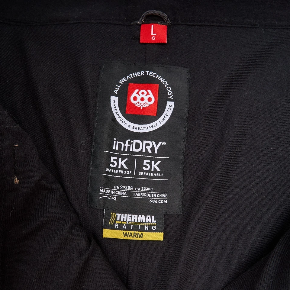 686 Стандартный подкладка брюки мужские L желтовато-коричневый InfiDry 5K водонепроницаемый тепловой сноуборда лыж - Изображение 4 из 4