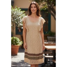 American Eagle Lace Flutter Sleeve Dress Womens M Floral Cottagecore Romantic