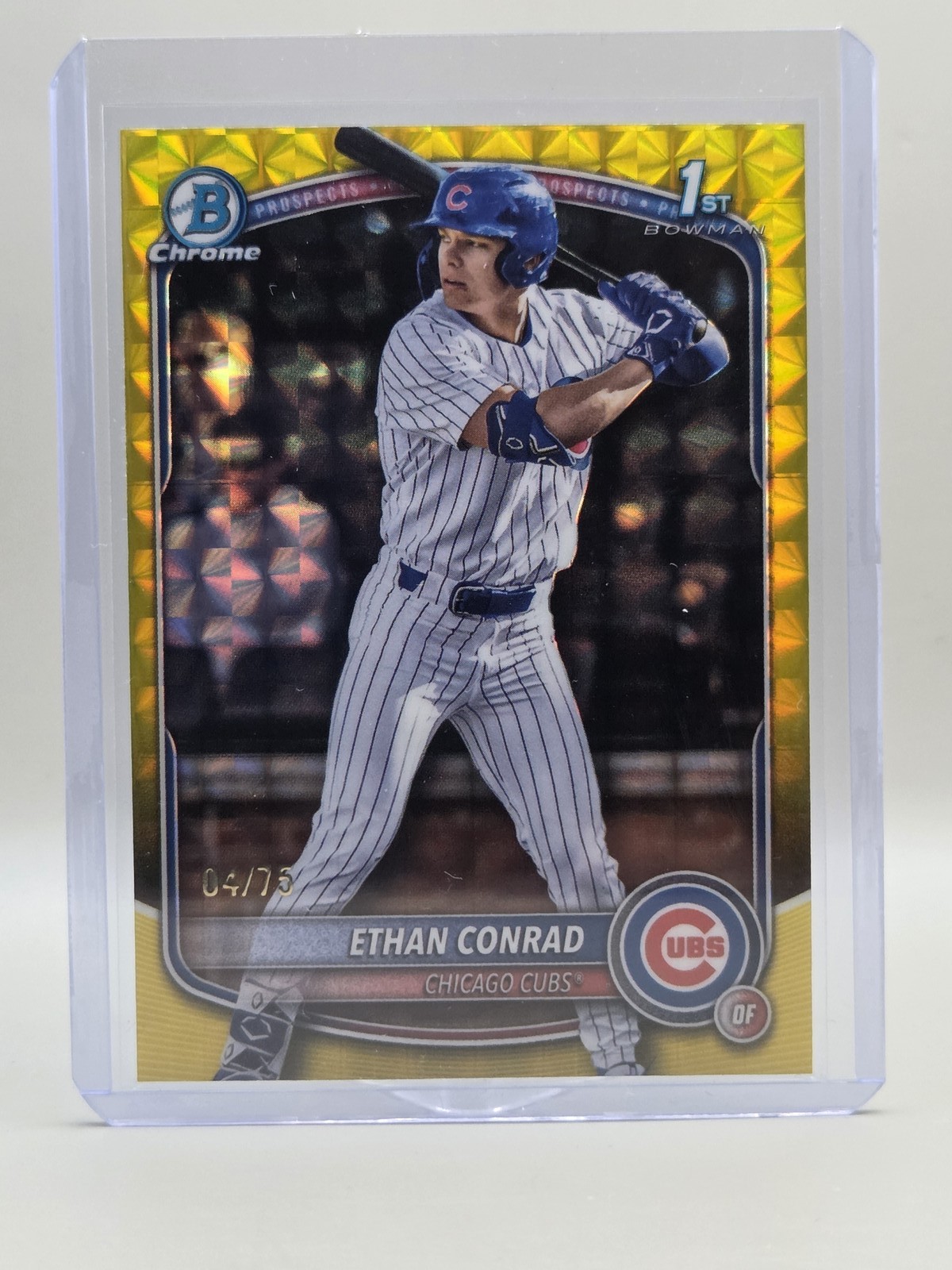 2025 Bowman Draft #BDC-17 Ethan Conrad Chrome Yellow Geometric #/75