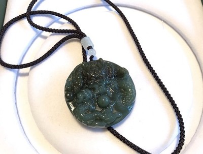   Hetian Jade Dragon Pendant   Cyan On Sale (S0225)