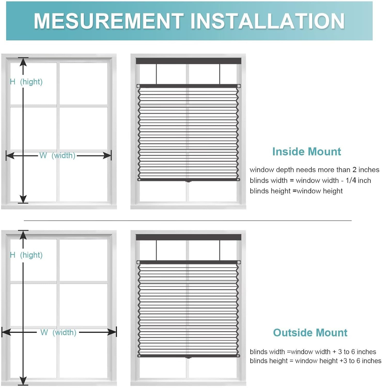 Cordless Top Down Bottom Up Cellular Shades, 35" W x 72" H, White
