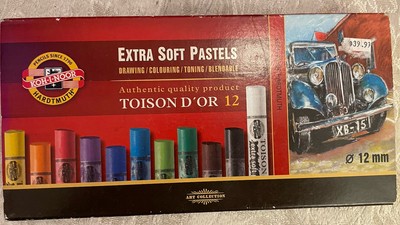 KOH-I-NOOR  Hardtmuth Toison D'or  12mm  Artist's Extra Soft Pastels, Pack of 12