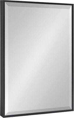 Rhodes Modern Black Rectangle Wall Mirror, 18.75'' x 24.75