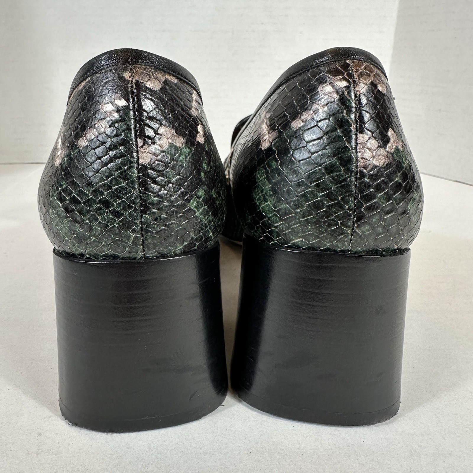 TORY BURCH Studded PYTHON Embossed Block Heel Chu… - image 10