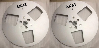 One Pair silvery TAPE REEL Akai 7'' inch Light Metal Aluminum Take Up Reel