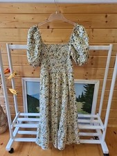 Women Barbour dress yellow cotton 36/S/44