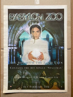 BABYLON ZOO THE BOY WITH THE X-RAY EYES  POSTER SIZED original music press adver