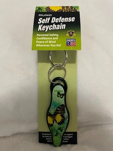 NEW Munio Self Defense Key Chain.  Buttterfly Pattern.  Personal Safety