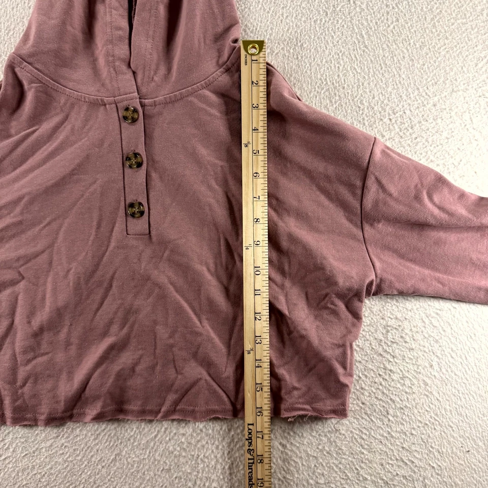 Sudadera con Capucha Recortada Almost Famous Para Mujer Grande Rosa Polvorienta Algodón Cómoda Foto 4 de 4