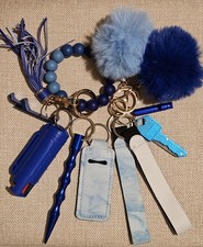 11 piece safety keychain set Perfect for Day Or Night Blue