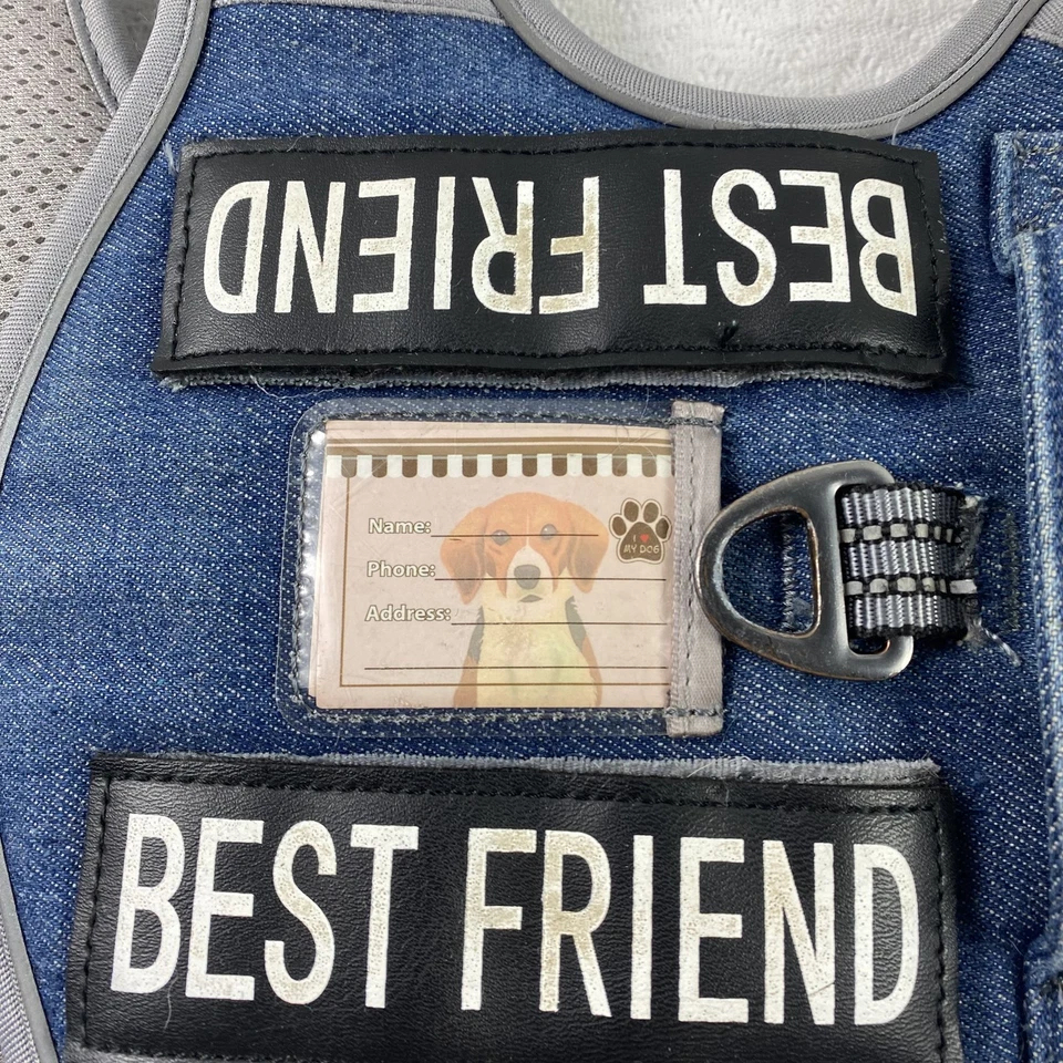 Arnés para Perros Auroth Chaleco Acolchado Medio Reflectante Mejor Amigo Etiqueta de Identificación Ranura Ajusta Foto 2 de 4