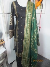 Pakistani beautiful print lawn cotton pant kameez L size bust 42