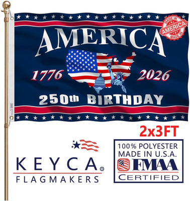 American 250Th Anniversary Flag 2X3 FT Made in the USA Heavy Duty Vibrant Colors