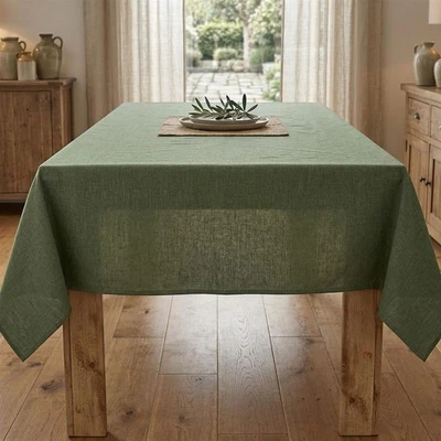 Tafeldecke Tischdecke grün 135x240 Polyester / Baumwolle Tisch Tuch Tafel Wäsche - Bild 1 von 4