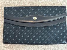 Gucci Vintage Black Canvas Clutch Bag with a Monogram Pattern - Made in Italy