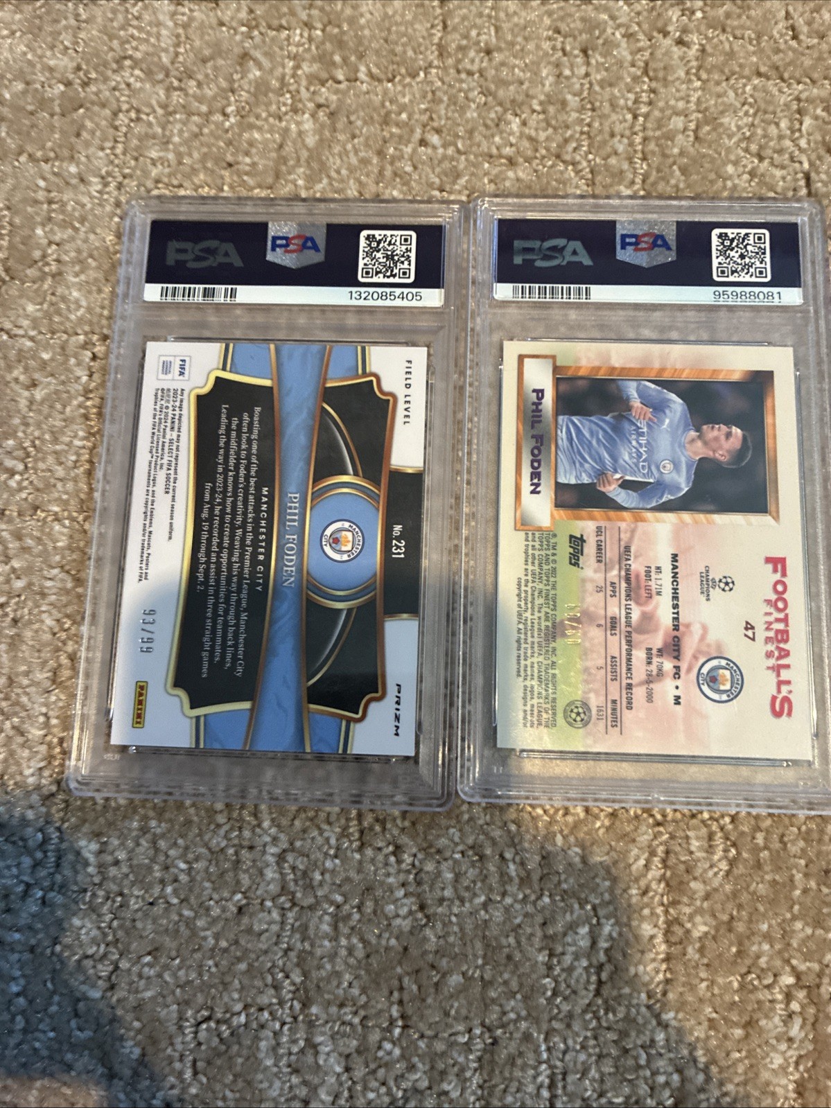 Lot Of 2 Phil Foden’s Slabs Psa 10 Winter Camo /99 And Topps Gold /50 PSA 9 view 2