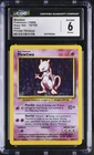 Pokemon CGC 6 Mewtwo Holo - Base Set Unlimited 10/102 - Printer Hickeys Error