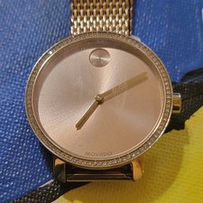 Movado Bold Evolution MB.01.3.34.6560S Watch Gold Dial  Cafe Diamond Beze 34mm