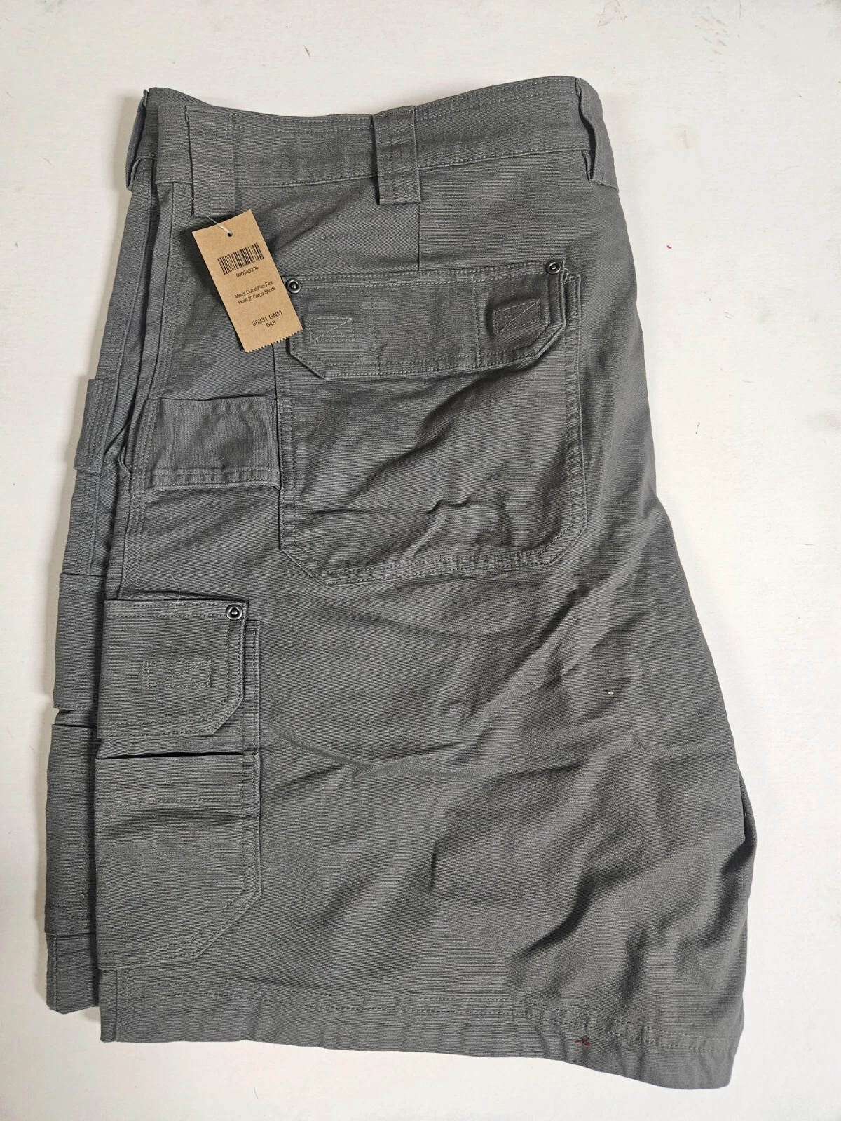 Duluth Trading Co. Mens Fire Hose Cargo Shorts 48 Gray 9" Canvas Utility NWT