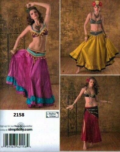 OOP Simplicity Belly Dance Costume Sewing Pattern Halloween Misses Size You Pick - Picture 2 of 10